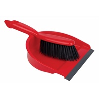 Click here for more details of the Economy Open DUSTPAN + Stiff BRUSH - red