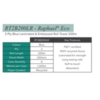 Click here for more details of the Raphael Eco Roll Towel  200m x 6 rolls