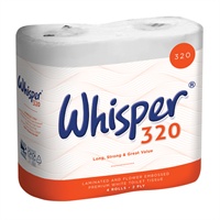 Click here for more details of the WHISPER 320 Pure Toilet Roll  x36