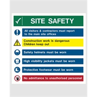Click here for more details of the SIGN Site Safety 1200 x 900mm rigid