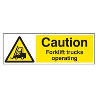 Click here for more details of the SIGN Caution Forktrucks 600x200mm Rigid