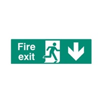 Click here for more details of the SIGN Fire Exit down 300x100mm Vinyl