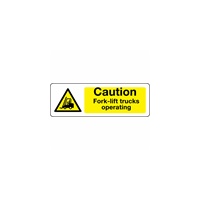 Click here for more details of the SIGN Caution Fork Trucks 300x100mm Vinyl