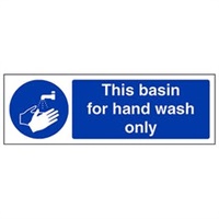 Click here for more details of the SIGN Basin for Handwashing 300x100mm Vinyl