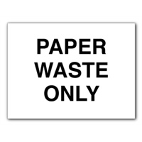 Click here for more details of the SIGN Paper Waste 300x250mm Self Adhesive