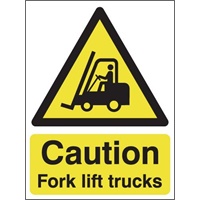Click here for more details of the SIGN Caution Fork Trucks 300x400mm Vinyl