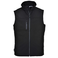 Click here for more details of the Black Softshell Gilet (3L) - med