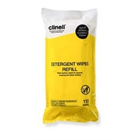 Click here for more details of the Clinell Detergent Wipes Tub 110 Refill