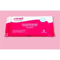 Click here for more details of the Clinell 2% Chlorhexidine Wash Cloths