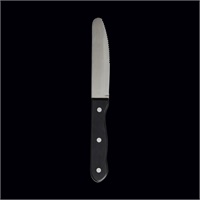 Click here for more details of the Rounded Serrated Blade - POM Black Handle