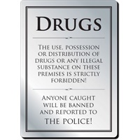 Click here for more details of the Drugs Bar Sign – Aluminium (29.7 X 21cm)
