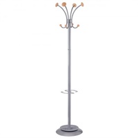 Click here for more details of the Alba Vienna Coat Stand 8 Pegs Wood and Sil