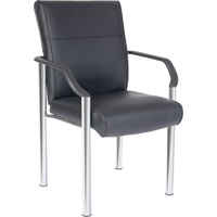 Click here for more details of the Greenwich Leather Faced Reception Chair Bl
