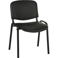 Click here for more details of the Conference PU Stackable Chair Black - 1500