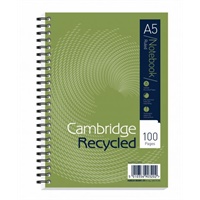 Click here for more details of the Cambridge Recycled A5 Wirebound Card Cover