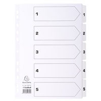 Click here for more details of the Exacompta Index 1-5 A4 160gsm Card White w