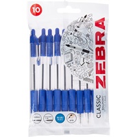 Click here for more details of the Zebra Z Grip Retractable Ballpen Blue (Pac