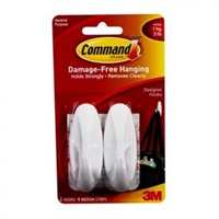 Click here for more details of the 3M Command Adhesive Hook Medium Oval White
