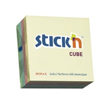 Click here for more details of the ValueX Stickn Notes Cube 76x76mm 400 Sheet