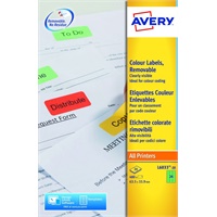 Click here for more details of the Avery Coloured Label 63.5x34mm 24 Per A4 S