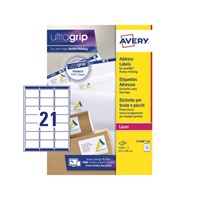 Click here for more details of the Avery Laser Address Label 63.5x38.1mm 21 P
