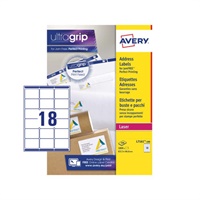Click here for more details of the Avery Laser Address Label 63.5x46.6mm 18 P