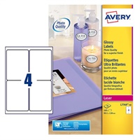 Click here for more details of the Avery Laser Glossy Label 139x99mm 4 Per A4