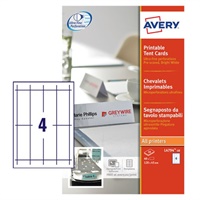 Click here for more details of the Avery Printable Tent Card 120x45mm 4 Per S