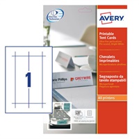 Click here for more details of the Avery Printable Tent Card 210x60mm 1 Per S