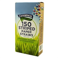 Click here for more details of the Caterpack Enviro Paper Straws Striped (Pac