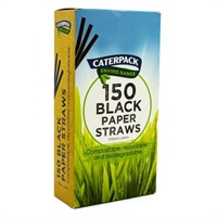 Click here for more details of the Caterpack Enviro Paper Straws Black (Pack