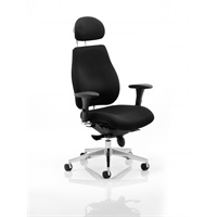 Click here for more details of the Chiro Plus Chair Black with Arms and Headr