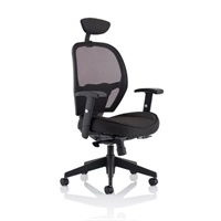 Click here for more details of the Denver Black Mesh Chair With Headrest KC02