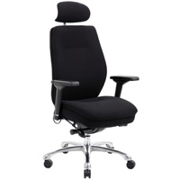 Click here for more details of the Domino Black Fabric Chair with Headrest PO