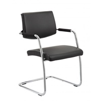 Click here for more details of the Havanna Visitor Chair Black Leather BR0000