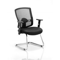 Click here for more details of the Portland Cantilever Chair Black Mesh With