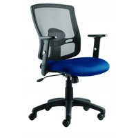 Click here for more details of the Portland Chair Blue Seat With Arms OP00021