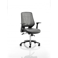 Click here for more details of the Relay Chair Leather Seat Silver Back With