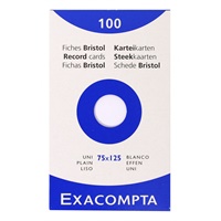 Click here for more details of the Exacompta Record Cards Plain 125x75mm Whit