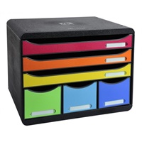 Click here for more details of the Exacompta Store Box Maxi 6 Drawer Set Open