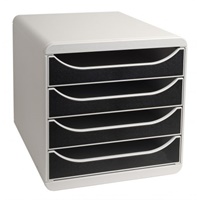 Click here for more details of the Exacompta Big Box 4 Drawer Set Open Light