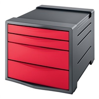Click here for more details of the Rexel Choices Drawer Cabinet (Grey/Red) 21