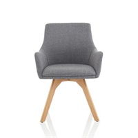 Click here for more details of the Carmen Grey Fabric Wooden Leg Chair BR0002