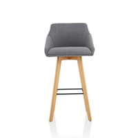 Click here for more details of the Carmen Grey Fabric Wooden Leg High Stool B