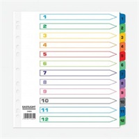 Click here for more details of the ValueX Index 1-12 A4 Extra Wide Card White