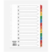 Click here for more details of the ValueX Index 1-12 A4 Card White 150gsm wit