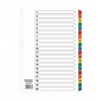 Click here for more details of the ValueX Index 1-20 A4 Card White 150gsm wit