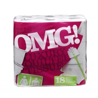 Click here for more details of the OMG Toilet Roll 2 Ply White (Pack 18) 1102