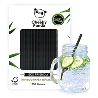 Click here for more details of the Cheeky Panda Bamboo Paper Straws Black (Pa