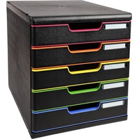 Click here for more details of the Exacompta Modulo A4 5 Drawer Black/Harlequ